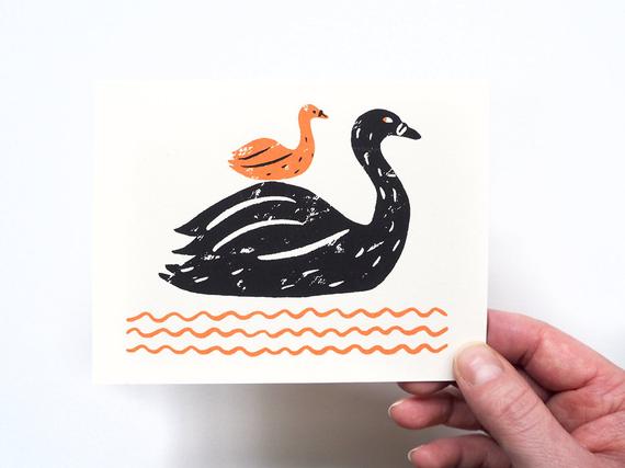 New Baby (Swan) card by Gillian Wilson