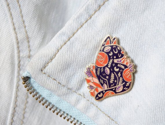 Boo the Cat enamel pin by Julie Campbell